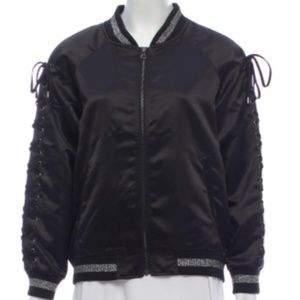 **NEW** JOCELYN Black Satin Bomber with Details